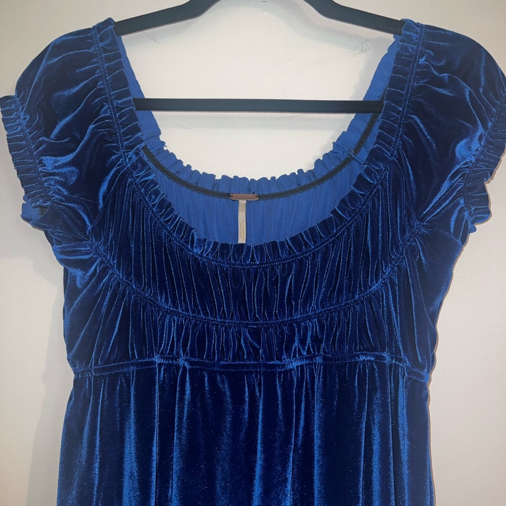 Free People Royal Blue Velvet Dress